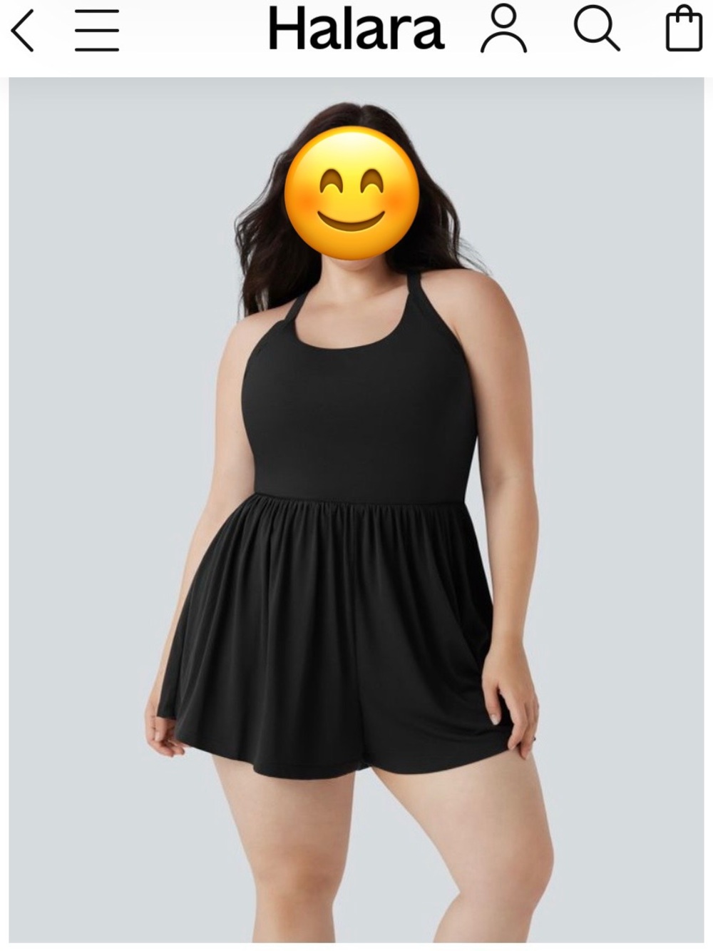 HALARA Black womens' One-Piece Swim Skirted Swimsuit